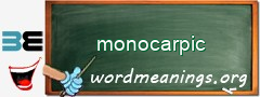 WordMeaning blackboard for monocarpic